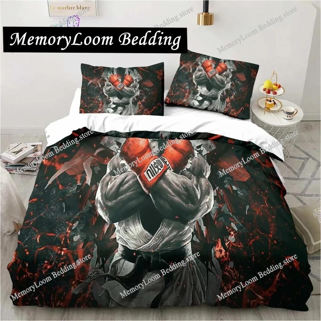 3D Printing Trendy Soft Street Fighter Game Bedding Set Duvet Cover Pillowcase Comforter King/Queen Size Boys Adult Bed Set