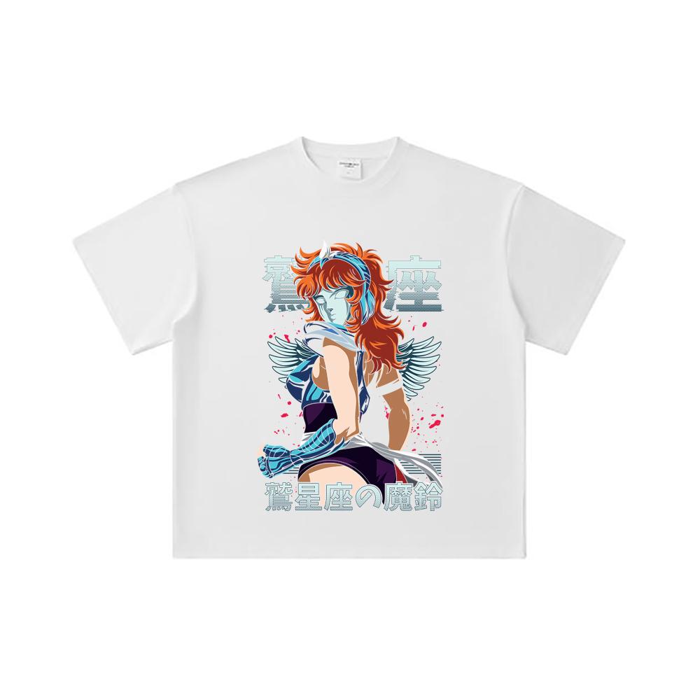 260 GSM Double Yarn 32 Count 100% Cotton Saint Seiya V9 Eagle Marin Print Unisex Heavy Cotton T Shirt