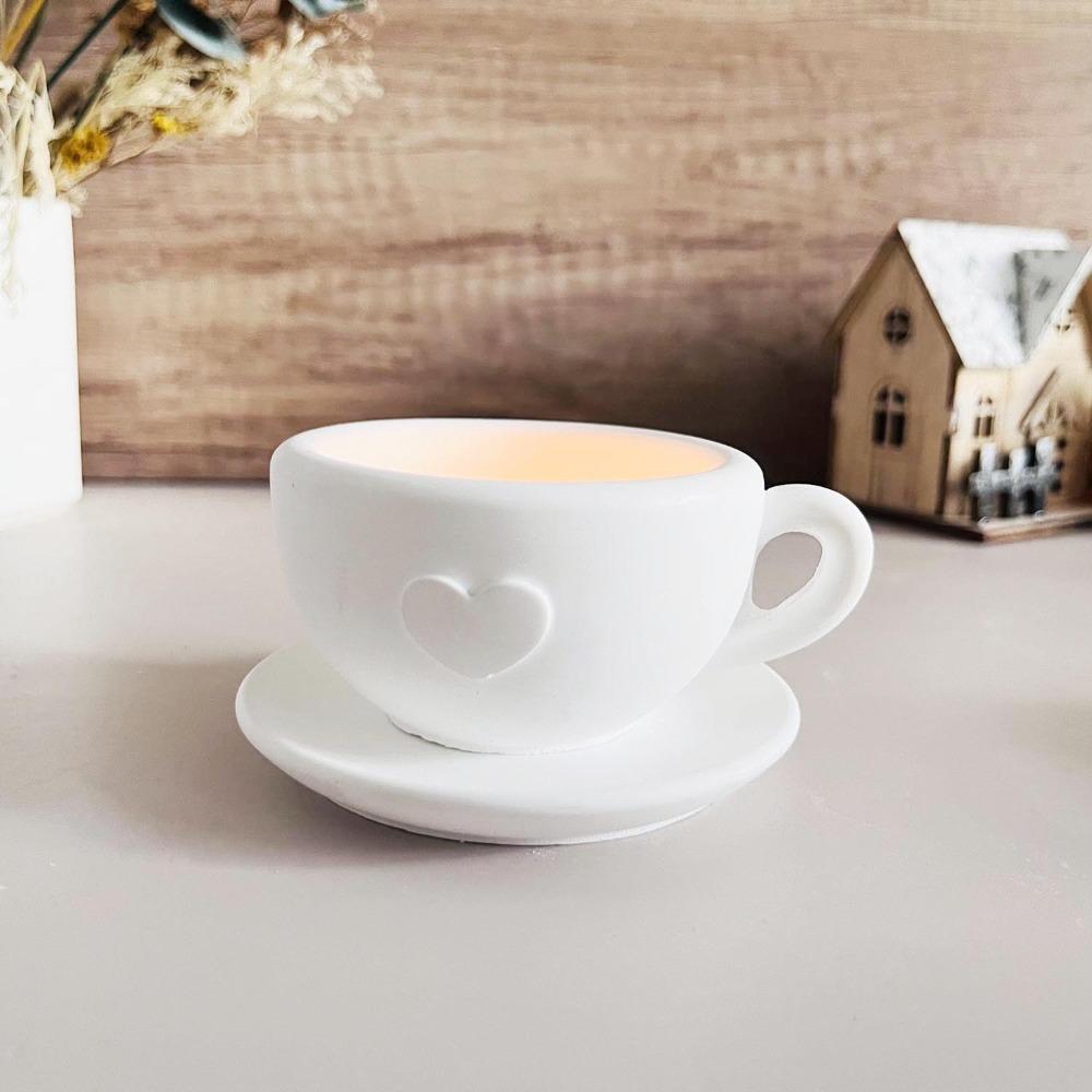 Elegant Coffee Cup Mold 3D Gypsum Cement Mold Multifunctional Epoxy Mold Holiday Party Gifts
