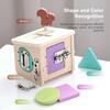 Wooden Early Education Lock Box Toy with Shape Sorting ,Color Recognition Features,Activity Unlocking Skills Tool Set for Toddler Developmental Play