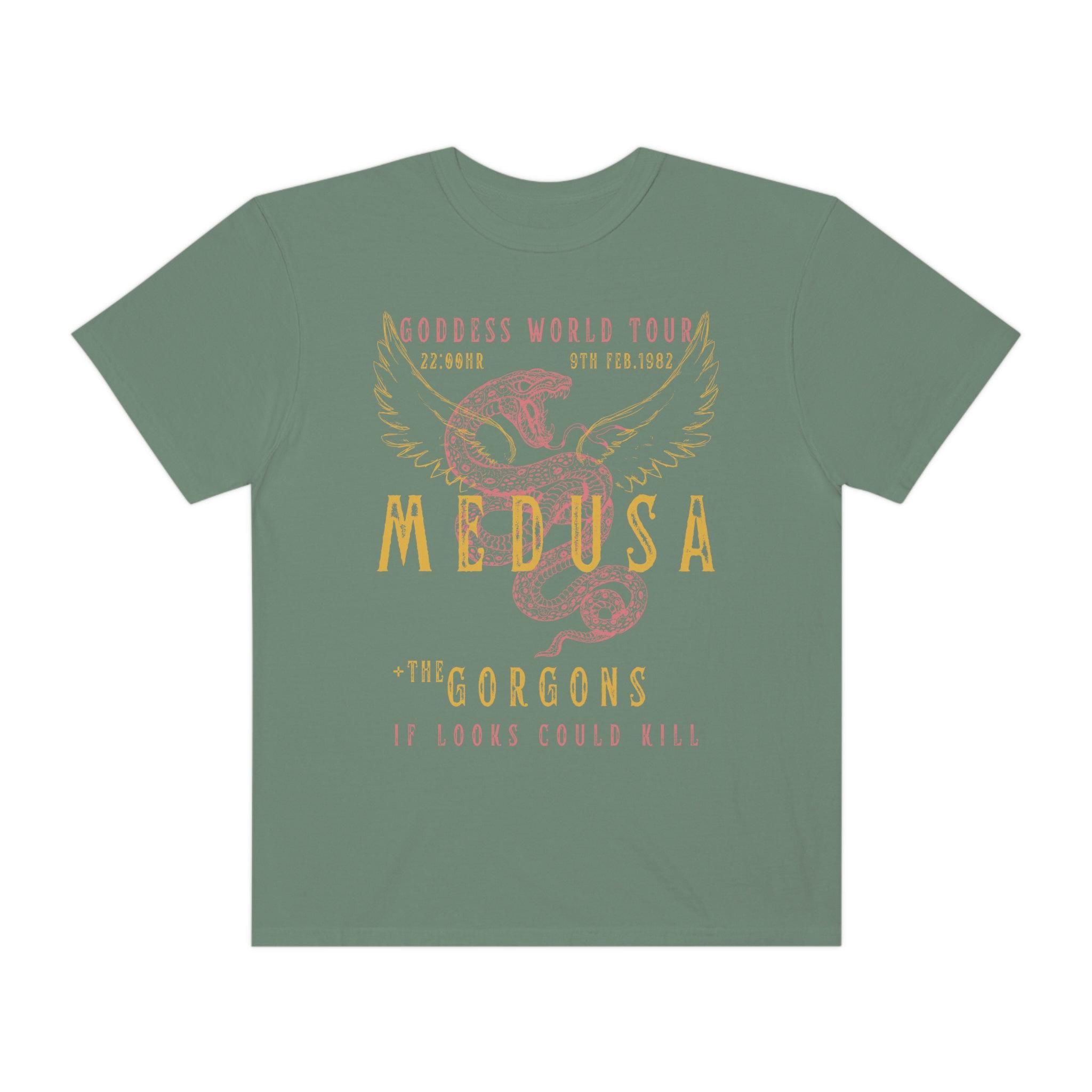 Футболка с принтом Medusa Distressed Винтажная футболка Рубашка со змеями Греческая мифология Греческая богиня Медуза Футболка свободного кроя Оверсайз Топ Y2K S
