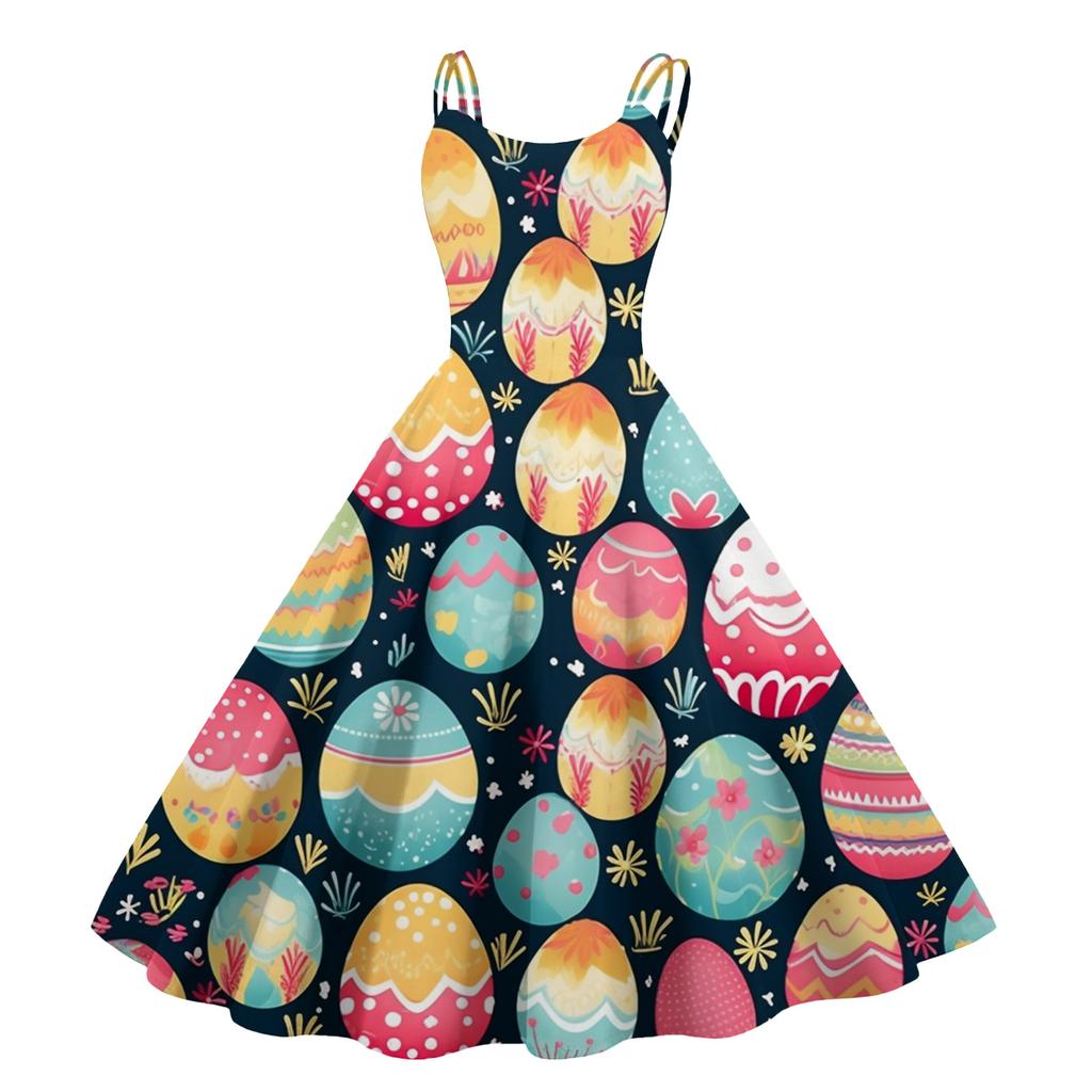 Damen Print Sexy Schulterfrei Punk Vintage Kleid