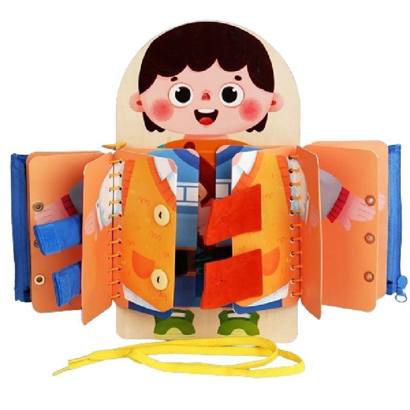 Montessori Holz-Beschäftigungsbrett Früherziehung Kognitives Spielzeug für Kleinkinder