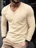 New Spring Autumn Style Everyday Wear Outdoor Sports Fashion Trendy Versatile Color Block V-neck Long Sleeve Men's Top