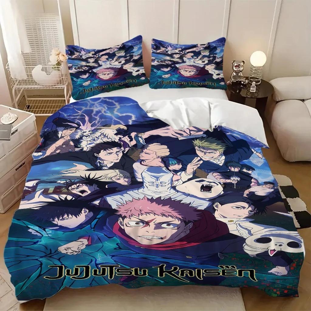 Duvet Cover Pillowcase Jujutsu Kaisen Satoru Gojo Bedding Set 2/3piece Set Adult Kid Bedroom Single Large Size Home Textiles