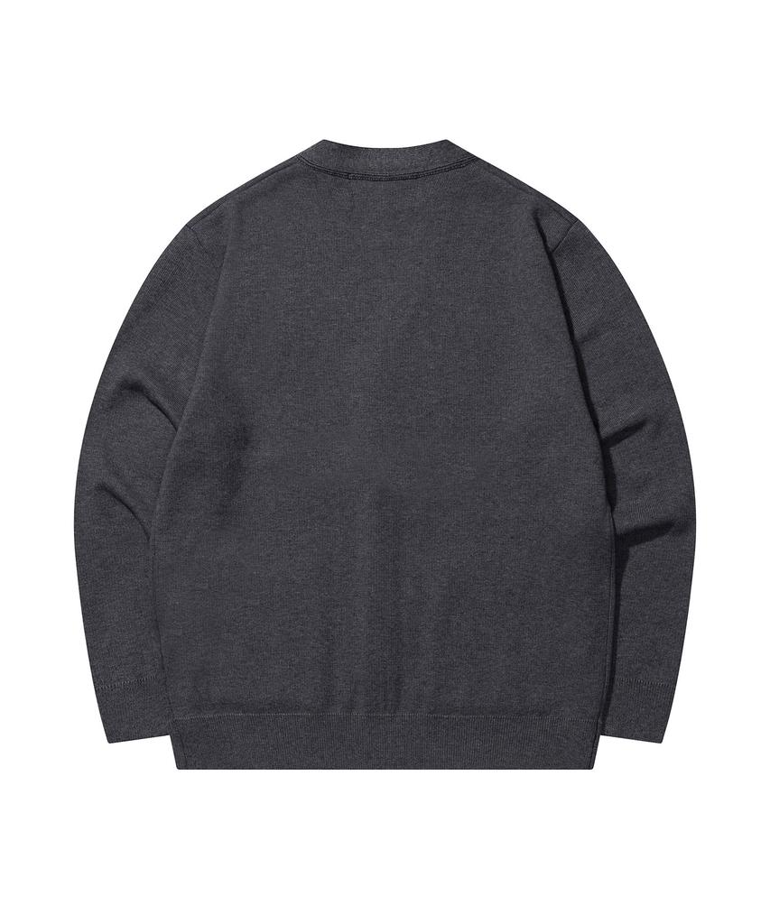 Prodeshirt Vintage Two-Tone V-Neck Cardigan (Gray)