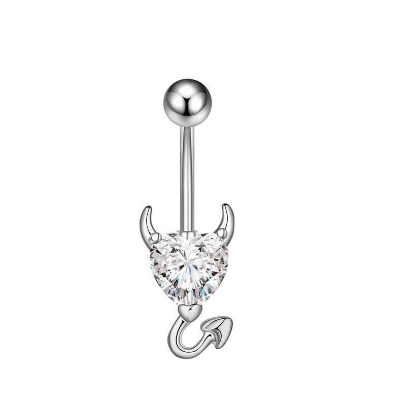 Retro Stainless Steel Titanium Belly Button Ring with Double Handcuffs Design