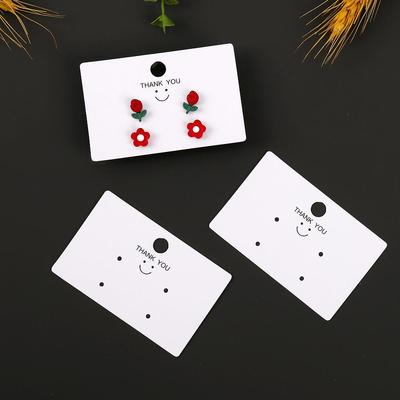Earring Display Card - 2 Pairs, Smiley Face Design, High-End Style for Small Earrings