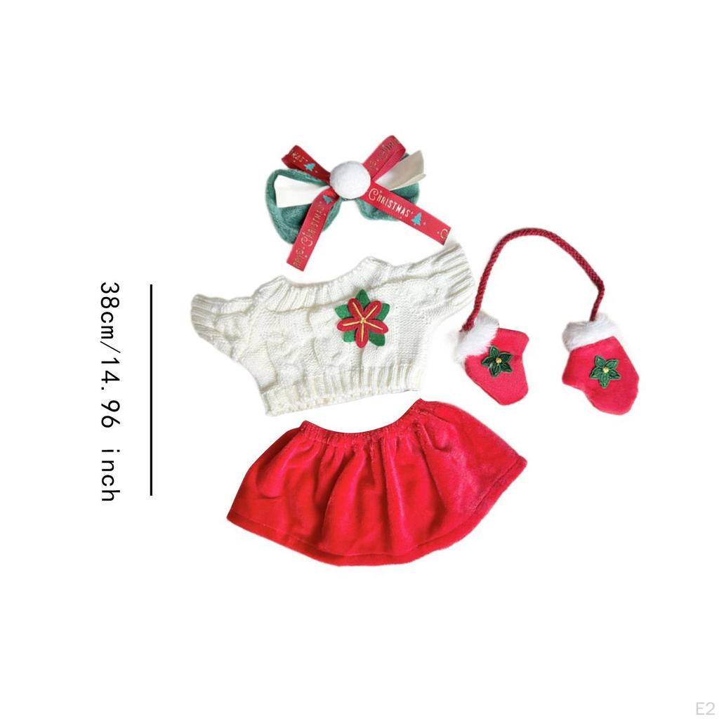 Plush Doll Sweater with Skirt Make Your Own Dolls, Photo Props Clothing Dress up Hair Accessory