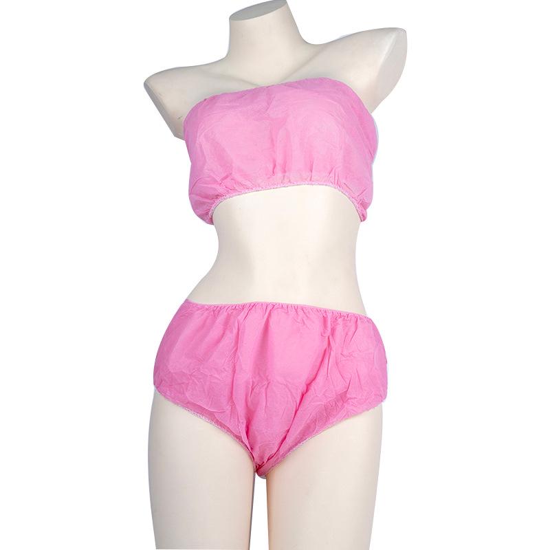 Plus Size Disposable Underwear Set for Salon, Massage & Spa: Thickened Breathable Triangle Panties & Bandeau Bra