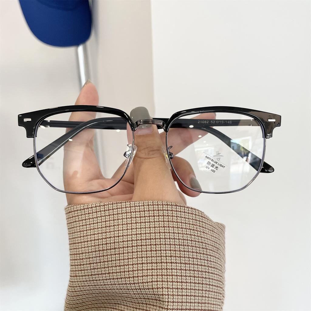 Square Half Frame Glasses Unisex Women Men Myopia Eyewear Prescription Optical Diopter 0 To -4 0