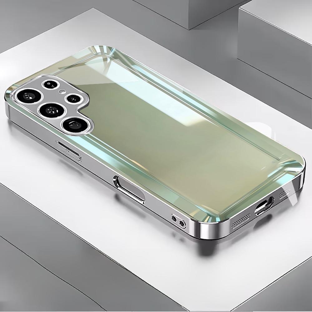 Atmosfera Fashion Semplicità Vetro Galvanizzato di Alta Gamma Custodia per Telefono per Samsung Galaxy S26 S25 S24 S23 S22 S21 FE,Ultra,Plus