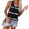 Women Sleeveless Casual Tank Top Striped Round Neck Summer Lightweight Soft Fabric Comfortable Fit