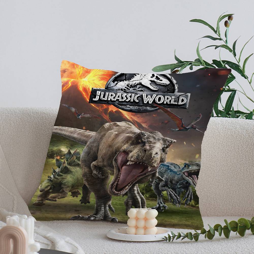 Movie Jurassic Park Dinosaur World Jurassic World Pillow Cover for Bedroom Room and Living Room Sofa Decorative Cushion Cover