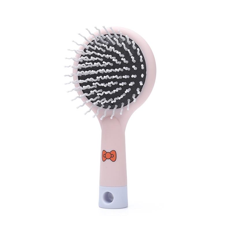 Cute Cartoon Air Cushion Comb for Girls and Teens: Portable Hairbrush with Mirror and Massage Feature.