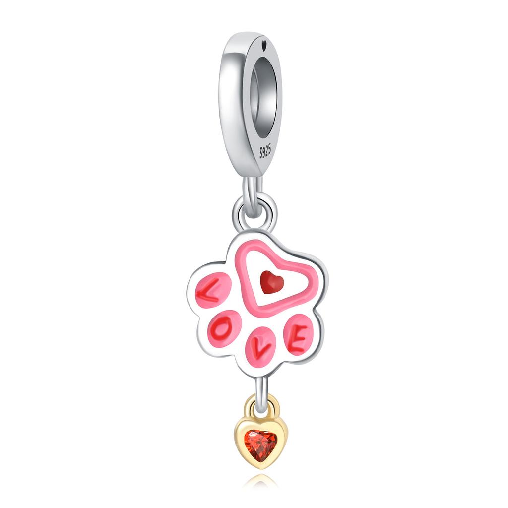 Copper Cat Dog Paw Prints Series Pendant Charms Beads Fit Original Wear Braceletsdiy Jewelry Accessory