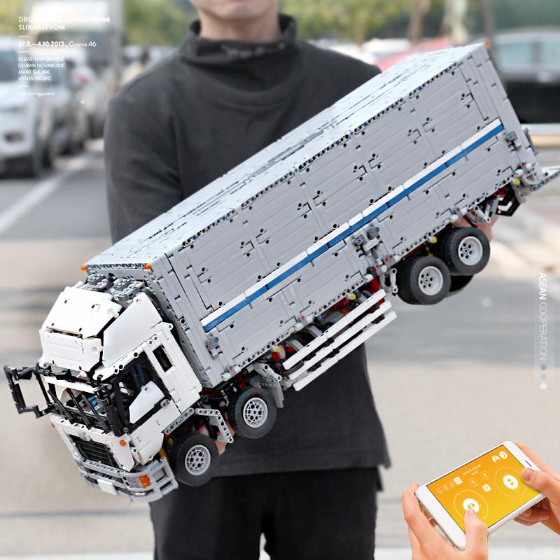 MOULD KING 13139 technique ARAKAWAS aile de remorquage corps conteneur camion Tatra modèle blocs de construction MOC-1389 briques enfants jouets cadeaux