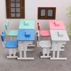 1set Chairs Furniture Model Simulated Dollhouse Desks Dollhouse School Desk  Doll Accessories