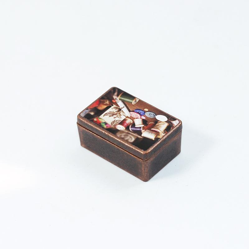 1 Set Mini Simulation Needle And Thread Box Model Miniature Toy Scene Decoration Dollhouse Accessories