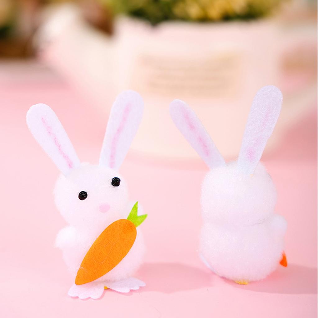 Creative Easter Decorations, Realistic Cute Little Yellow Chick Figurine, Little Bunny Figurine, 4pcs Plush Chicken Props
