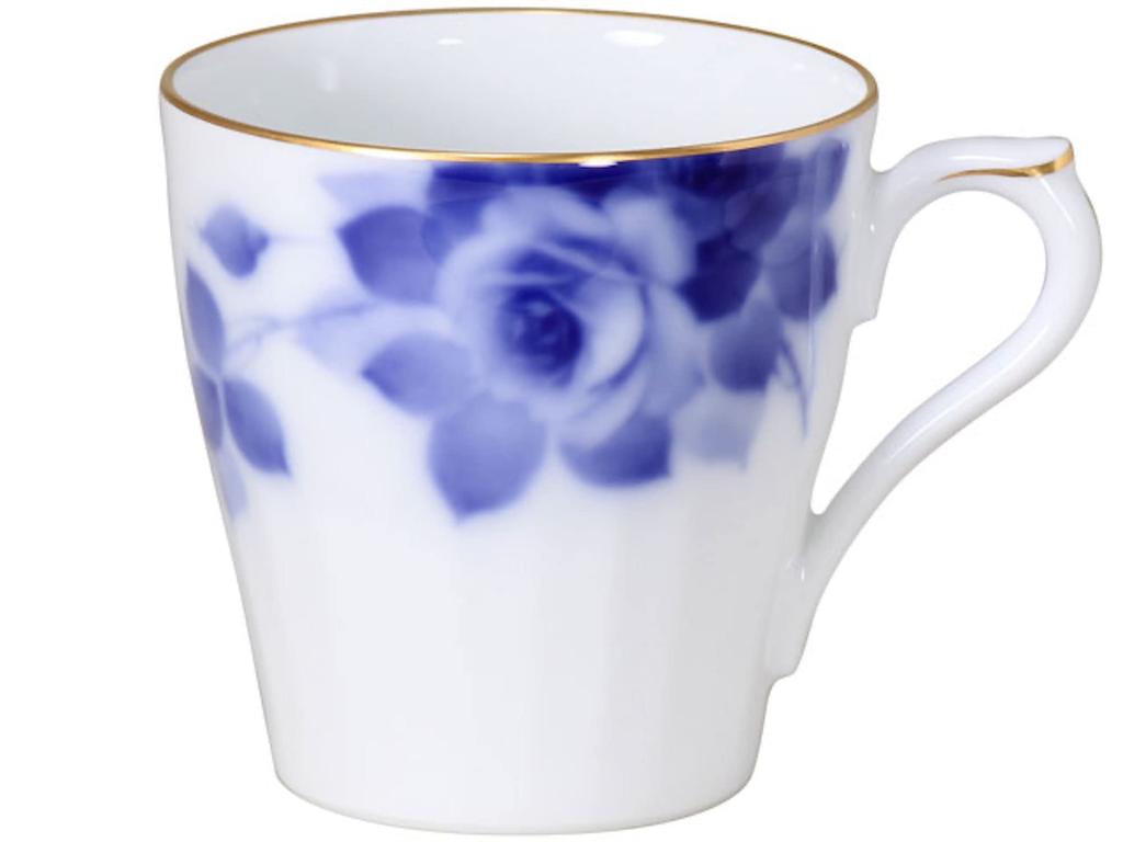 Okura Touen <Direct Store Exclusive> Blue Rose Mug, Coffee/Tea, Approx. 310cc, Made in Japan, 114C/8011-A