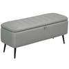 92 X 31cm Linen-Look Storage Ottoman - Light Grey