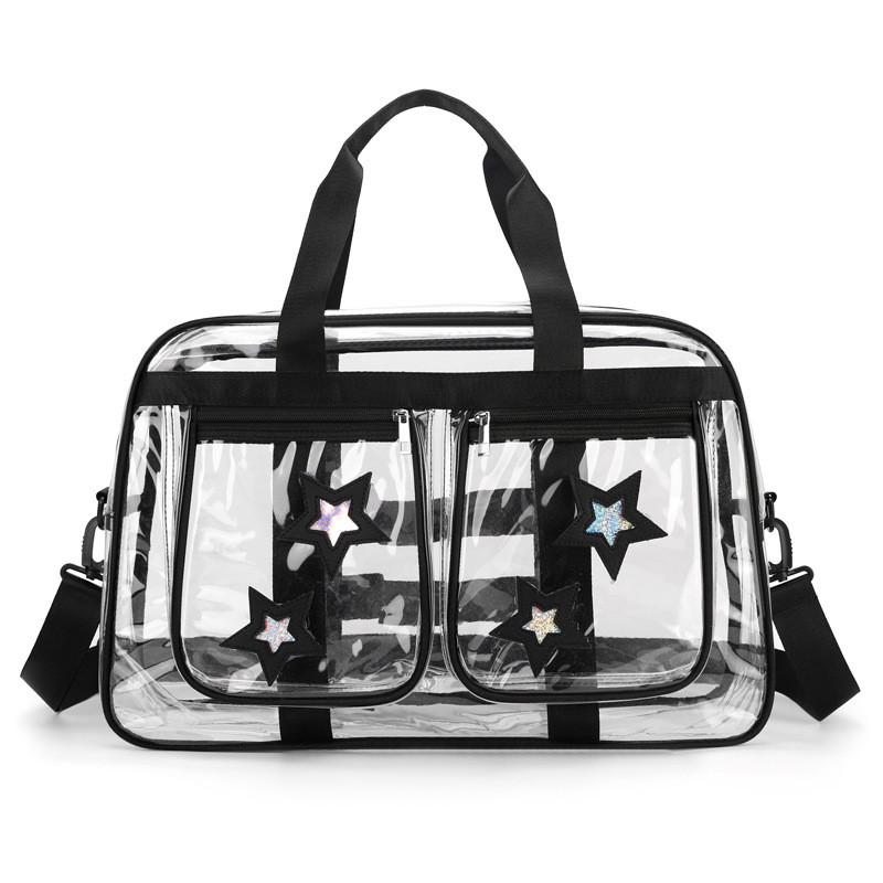 Borsa da Viaggio Grande Capacità Impermeabile in PVC con Design Trasparente per Viaggi Casual