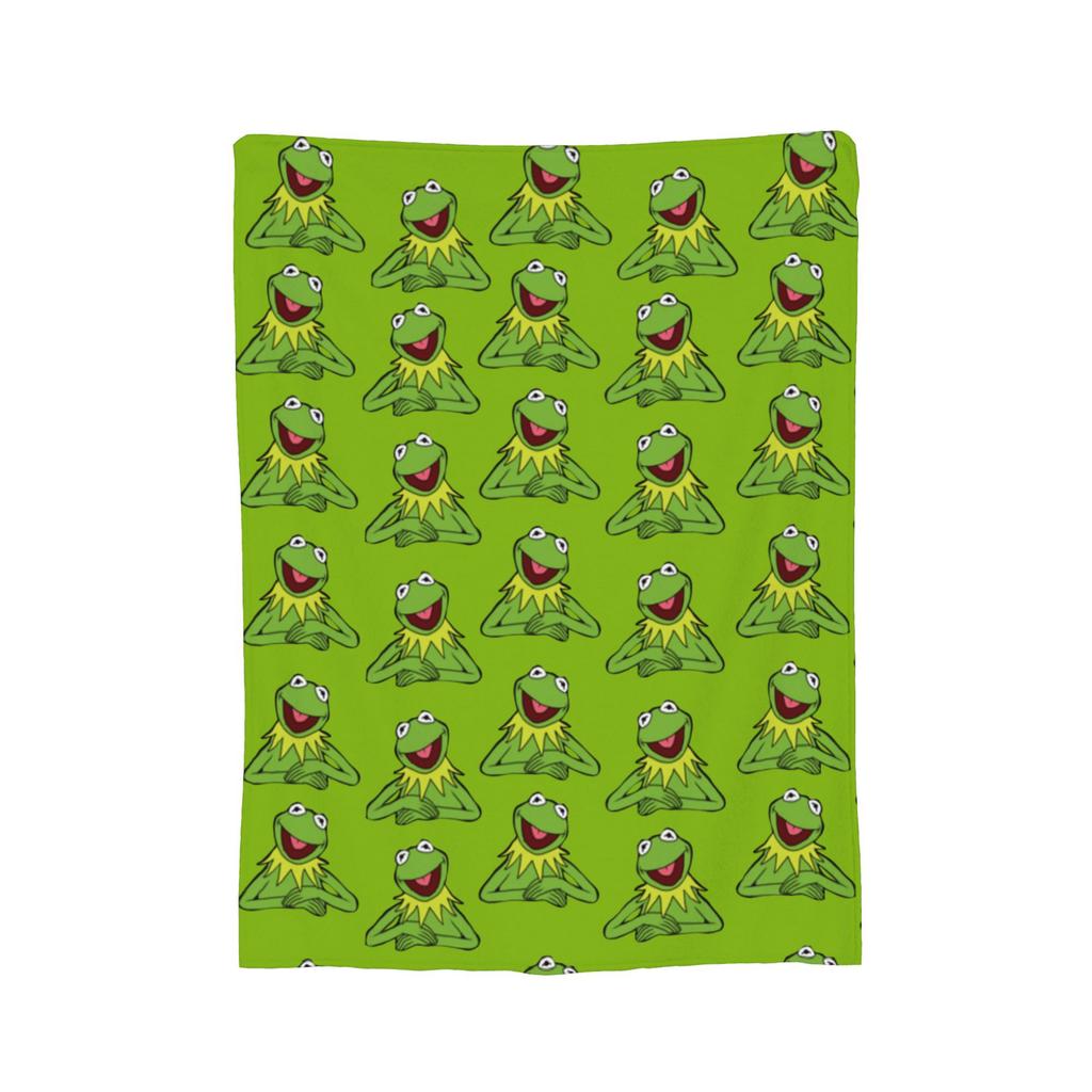 Cute Kermit The Frog Blankets Flannel Soft Throw Blankets for Car Sofa Couch Bedspread