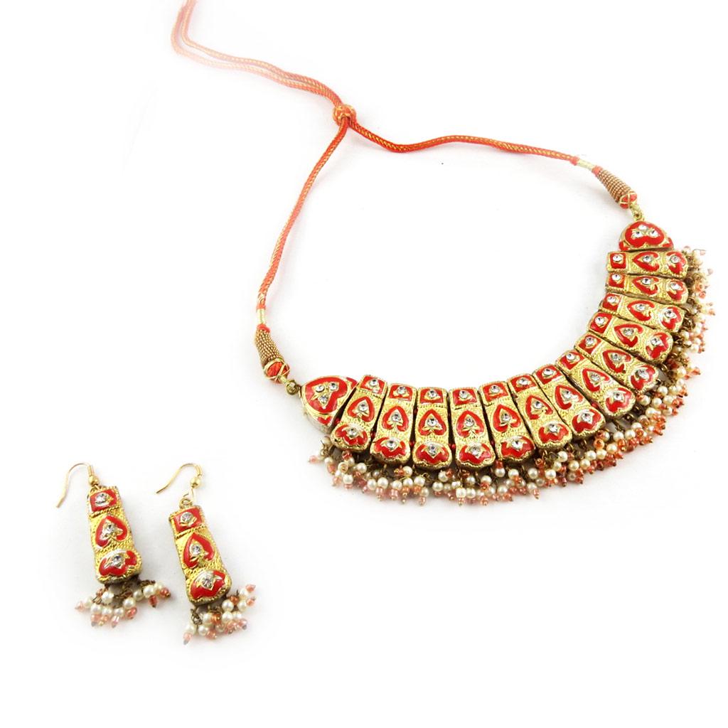 Les Trésors De Lily [B8574] - Šperkový set 'Palanquin' Červeno-Zlatý