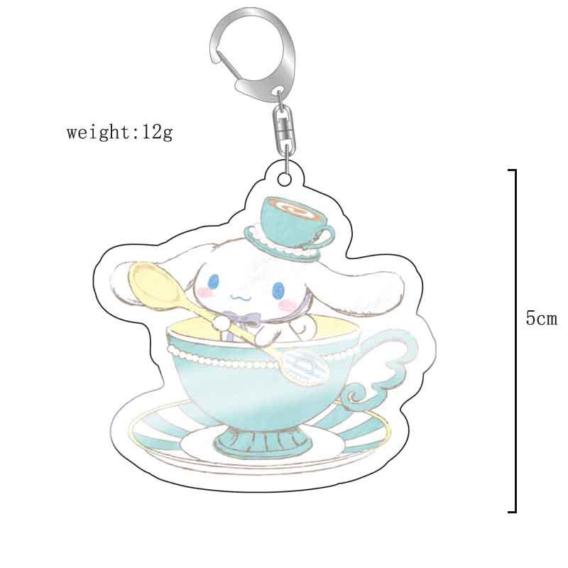 Sanrio Kuromi Pink Cat & Puppy Acrylic Keychain Anime Pendant