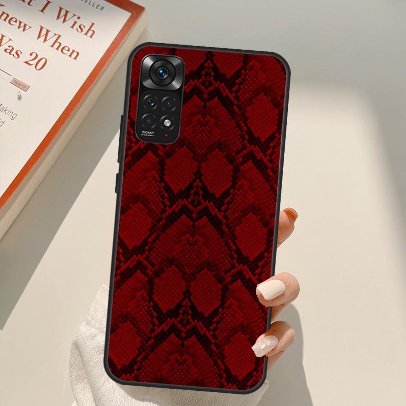 Python Snake Skin Case For Xiaomi Redmi Note 10 8 9 11 Pro 8T 9S 10S 11S Redmi 10C 9C 9A 9T K50 K40 Gaming