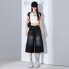 Fashion Summer Vintage High Waist Loose Cropped Capri Pants For Women Versatile High Street Straight Denim Trendy Slimming FigureFlattering Daily Wear