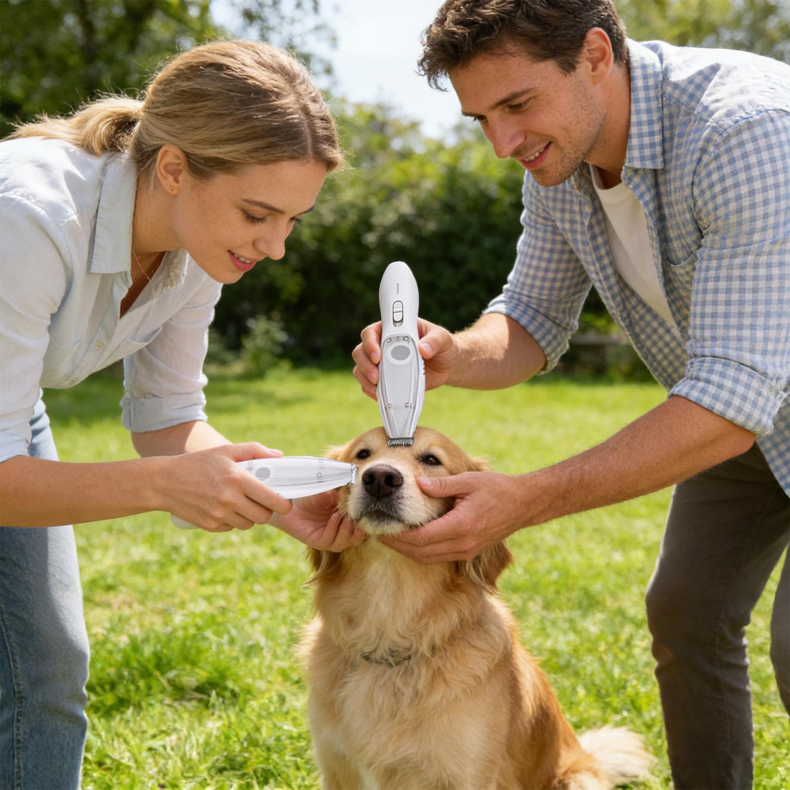 

Dog Trimmer for Grooming 2-Speed Professional Rechargeable Pet Grooming Kit Cat Hair Trimmer for Long Thick Puppy Kitten Ear Eye CN