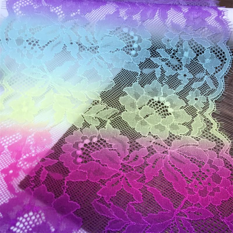 20.5cm wide Elastic Eyelash Lace, Stretch Sewing Lace Fabric for Lingerie, Bra, Underwear, Garment, Crafting