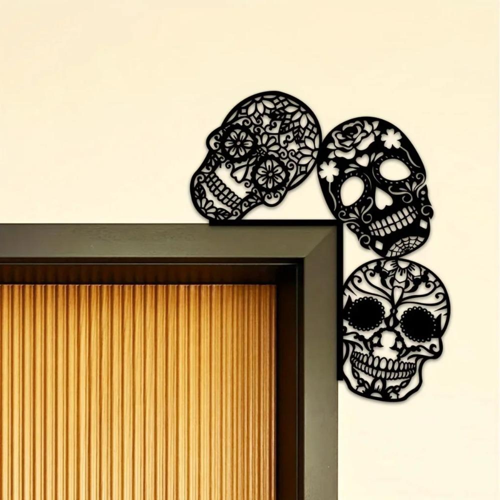 Wrought Iron Skeleton Wall Decor, Creative Hanging Art for Halloween, Spooky Party Decoration, Unique Metal Sculpture for Home