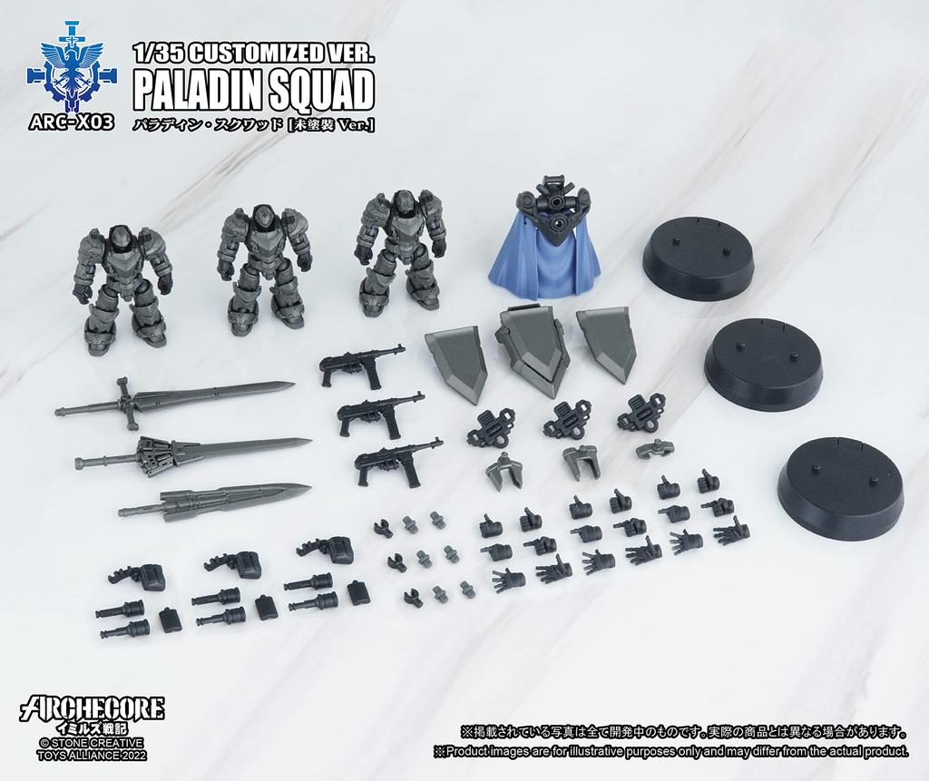 TOYS ALLIANCE Paladin Squad Scale PVC ABS Complete Figure [ARC X03] "ARCHECORE Imir's Chronicles" 1/35 & (Unpainted Ver.)