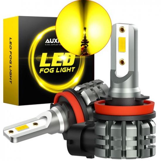 2 шт. H11 AUXITO H16 LED H8 Противотуманный CSP Ходовая Дневная Лампа 3000K Янтарный