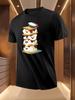 Funny Candy Stack Graphic Tshirt - Light Yellow Casual Su...
