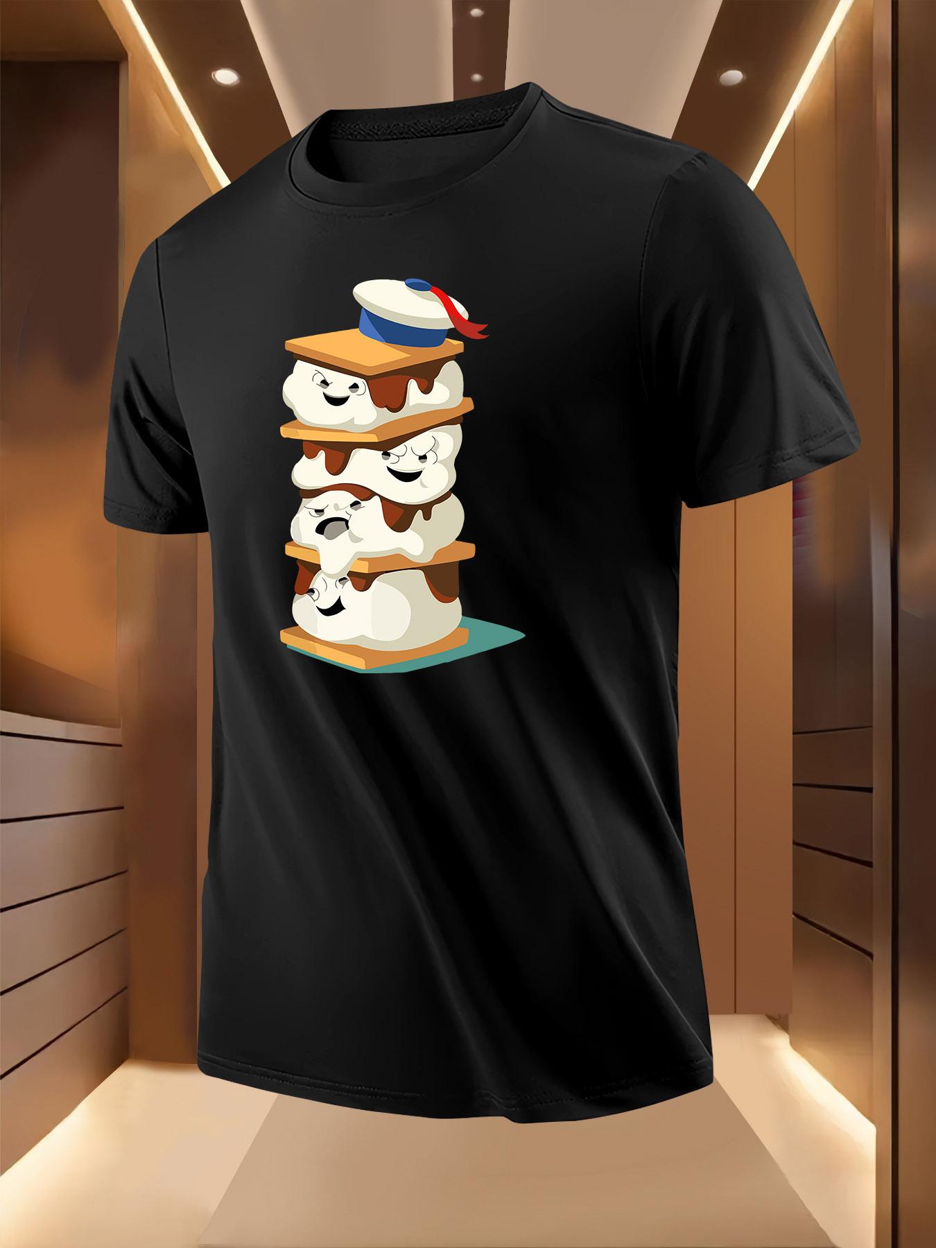 Funny Candy Stack Graphic Tshirt - Light Yellow Casual Su... XL