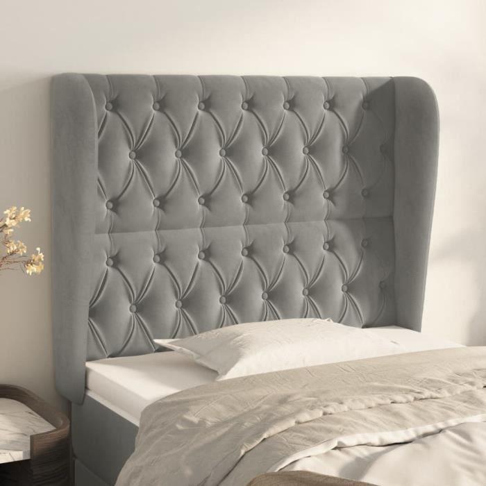 VidaXL Headboard with Ears Light Grey 93x23x118-128 Cm Velvet3118328