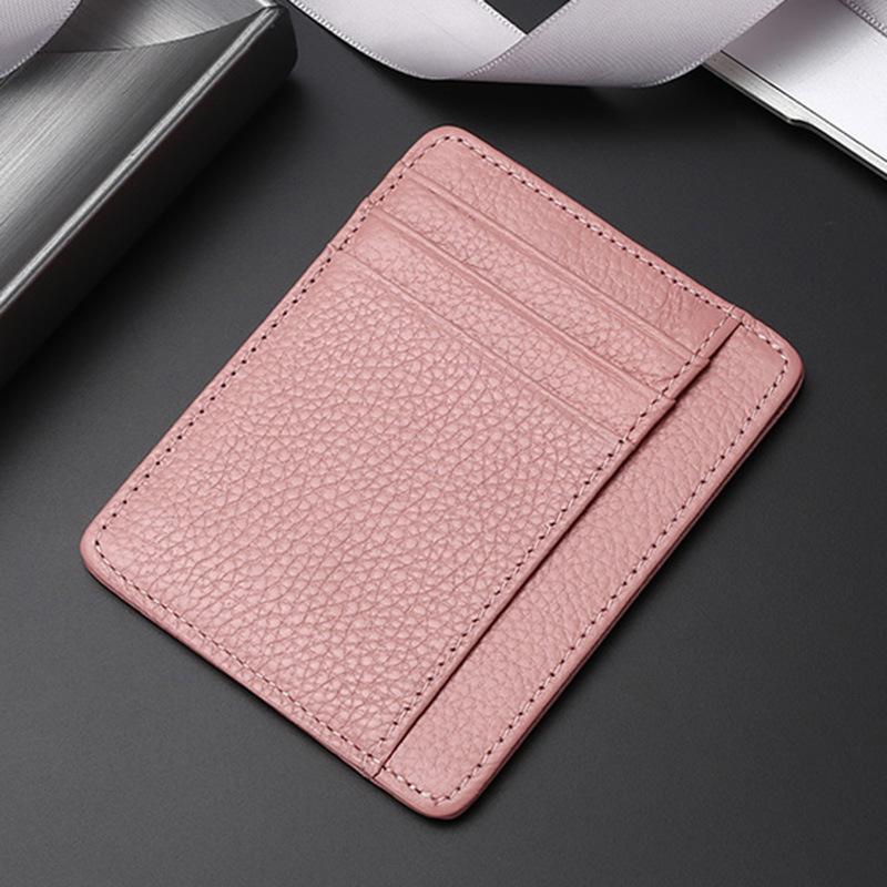 Genuine leather card bag, first layer cowhide card clip, ultra-thin bank credit card cover, multi-card position, and small ID bag.