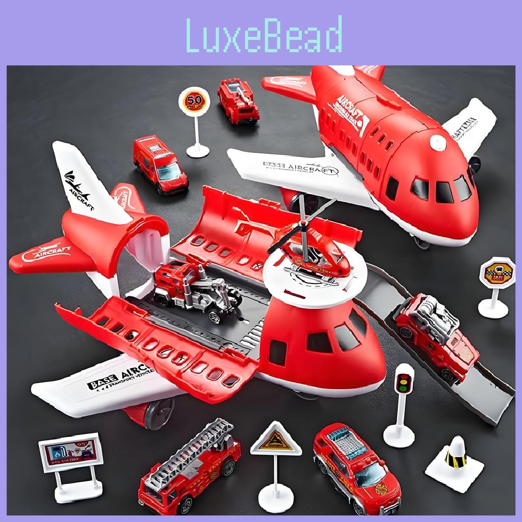 Toy Big Airplane Cars Vehicle Transport Passenger Simulate Plane Fire Truck Gift