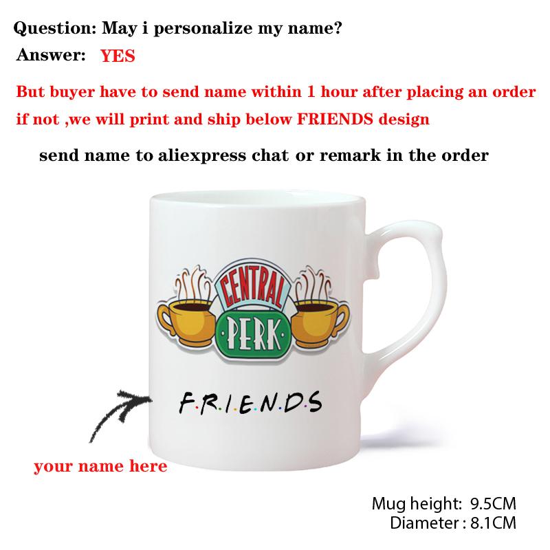Personalised Name Friends Tv Show Central Perk Mug 11oz Ceramic Wholesale Coffee Mugs Tea Cup Surprised Gift For Friend 301-400ml