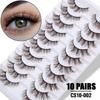 Bulk Pack 10 Pairs for Wispy Volume False Eyelashes Natural Look Faux Mink Cruelty-Free Custom Logo Sets Mix Length