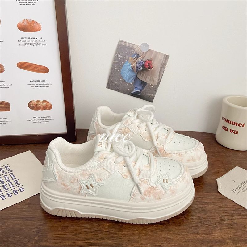 Pink Platform Bread Shoes Female Stars Autumn New Chic Niche Design Breathable Sports Sub