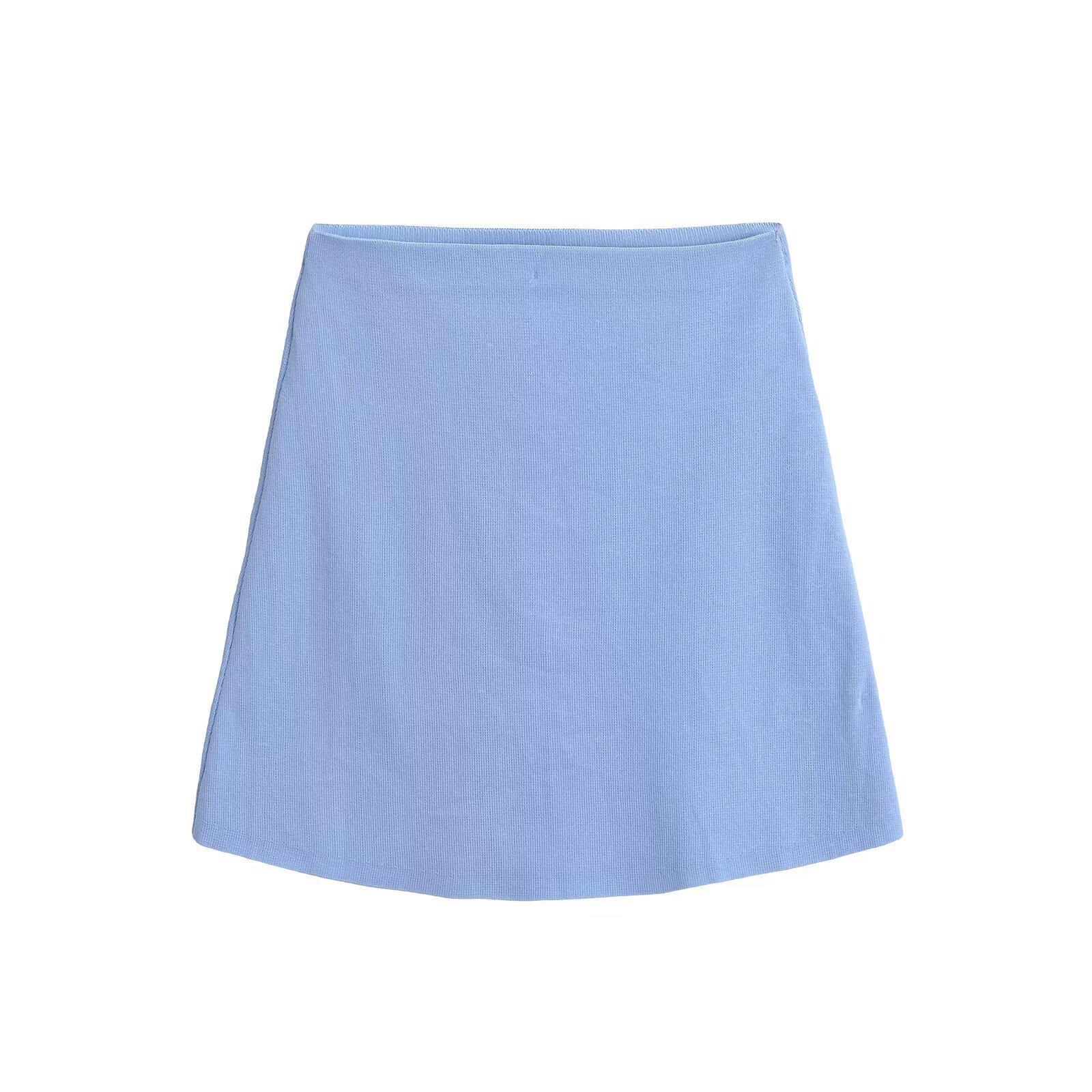 

Комплект из женского облегающего трикотажного кардигана с V-образным вырезом и однотонной юбки, осень 2024 г. S