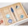 Plastic Drawer Organizer Clear Divided Kitchen Utensil Storage with 7 Compartments Home Office Vanity Bathroom Desk Crafts