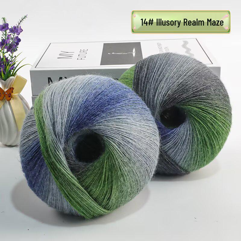 Rainbow Gradient Dyed Yarn 200g - Perfect for DIY Knitting Shawls, Scarves, Sweaters & Coats