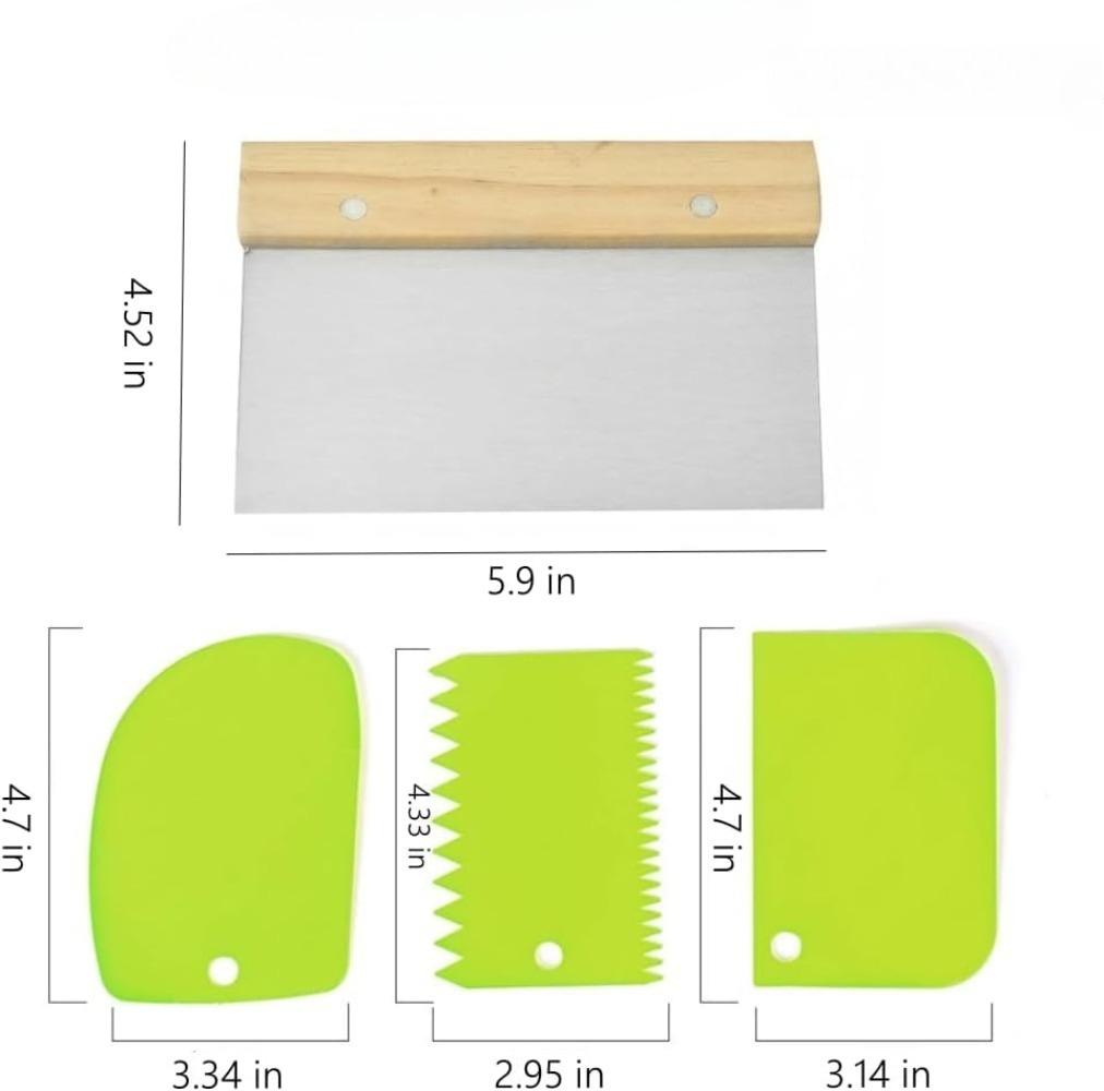 Multi-purpose Stainless Steel Scraper & Chopper, Dough Scraper, Pizza Dough Cutter , Kitchen Tools Measuring Scale Cake
