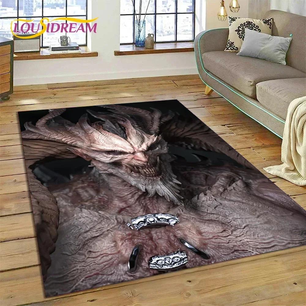 Diablo 3D Retro Game Gamer Carpet Rug for Bedroom Living Room Home Sofa Decoration,Children Play Game Large Decor Floor Mat Gift
